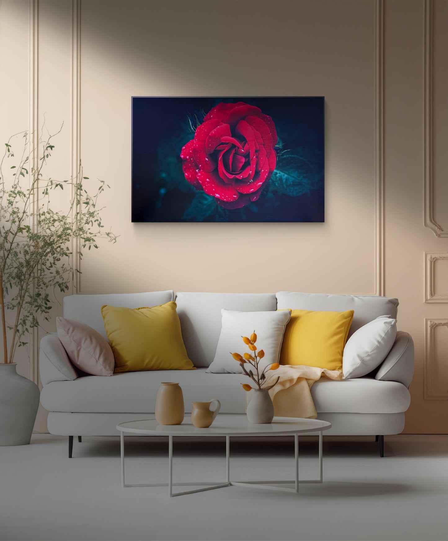 A single fully-bloomed red rose in vivid detail