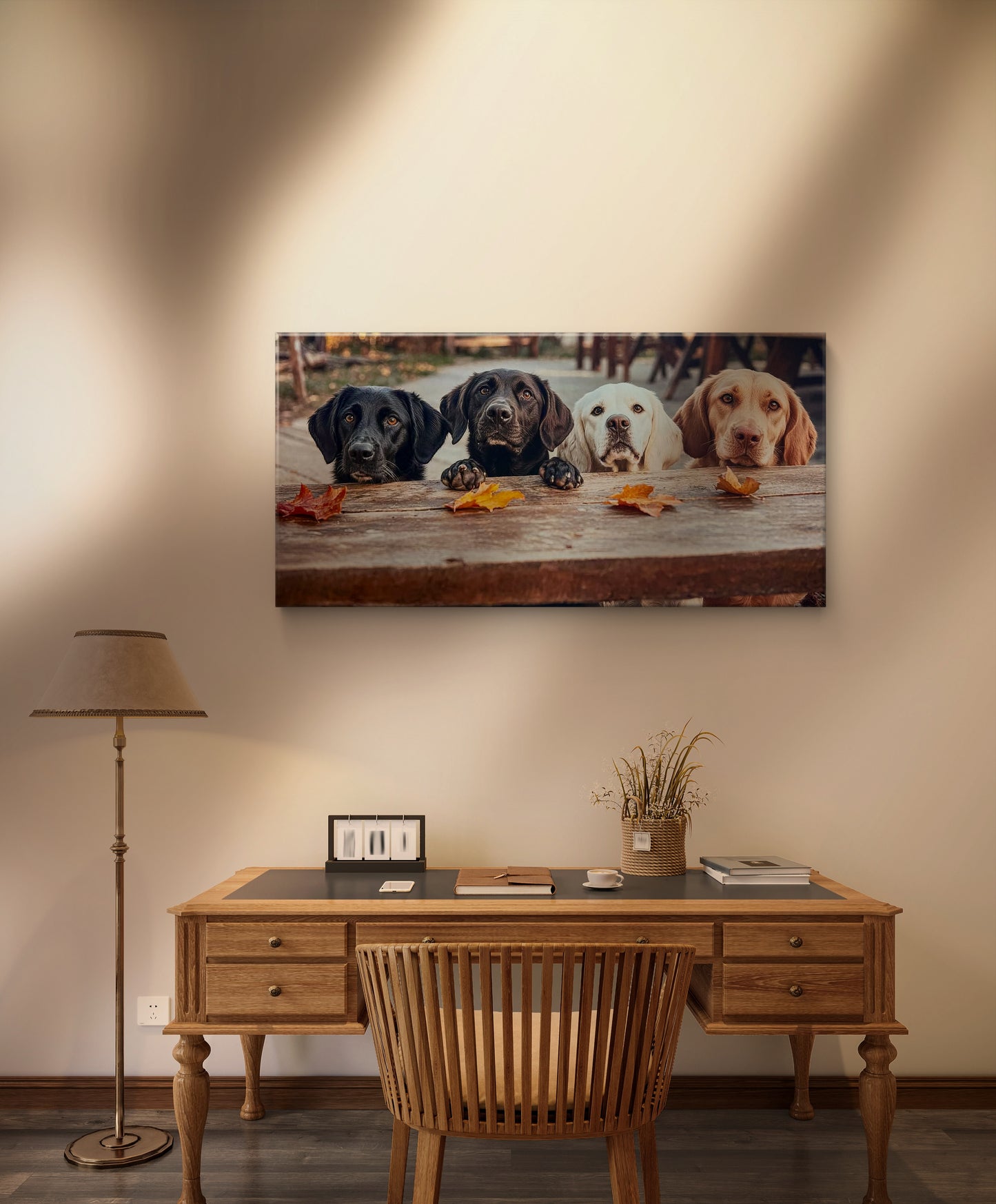 Four cute dogs wall arts print. Brand new fine canvas arts.