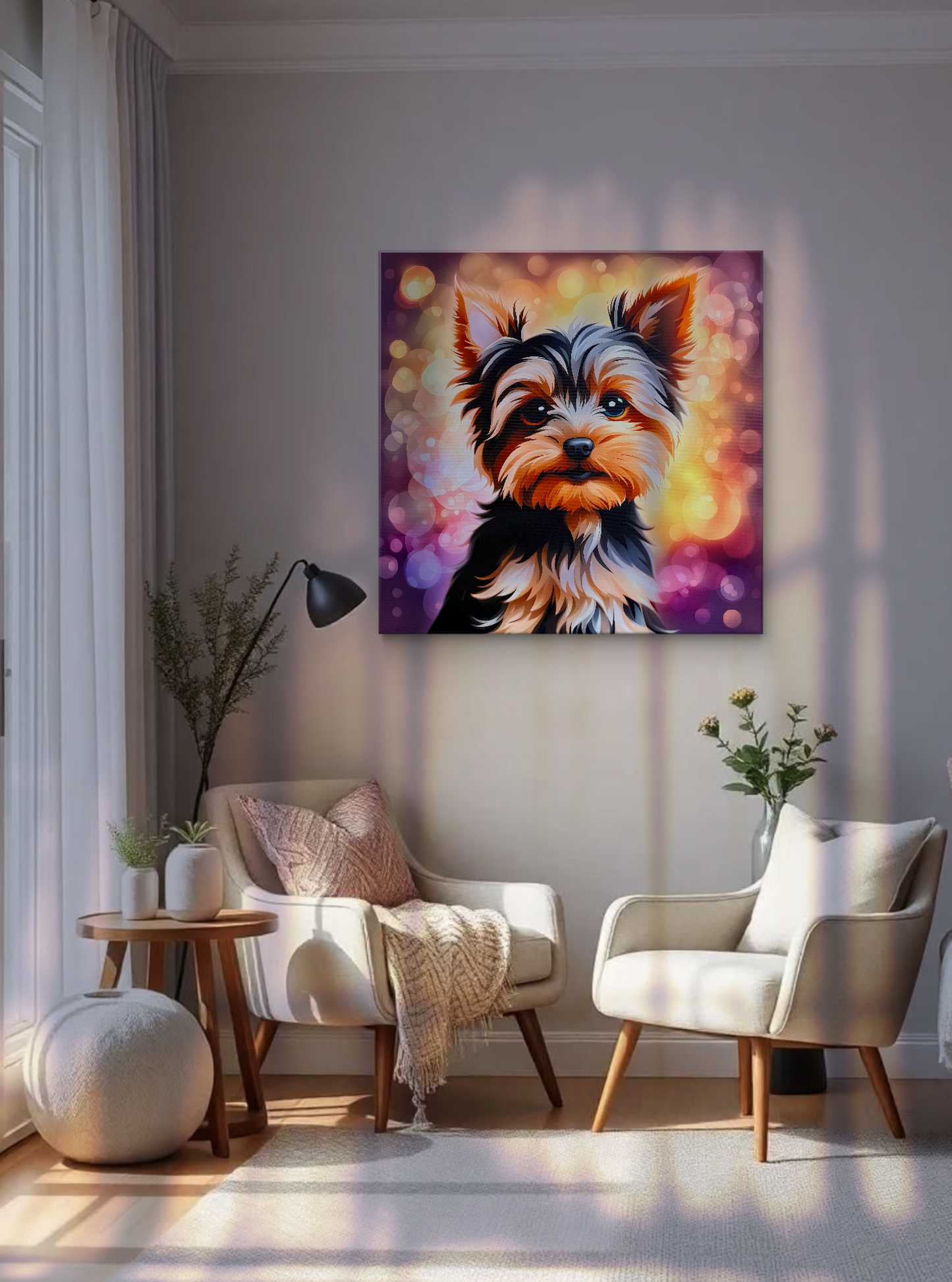 Brand New Whimsical Yorkshire Terrier Print art.