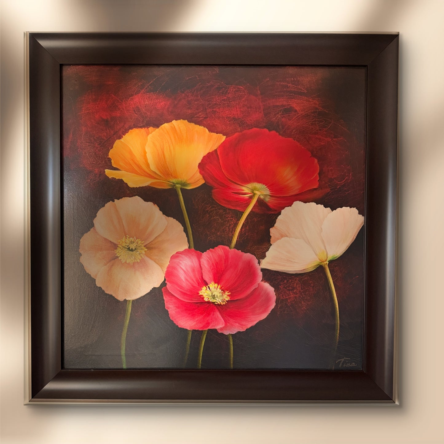 Bold colourful Poppy Flower Canvas Painting Canvas Wall Art Home Decor Canvas Mural