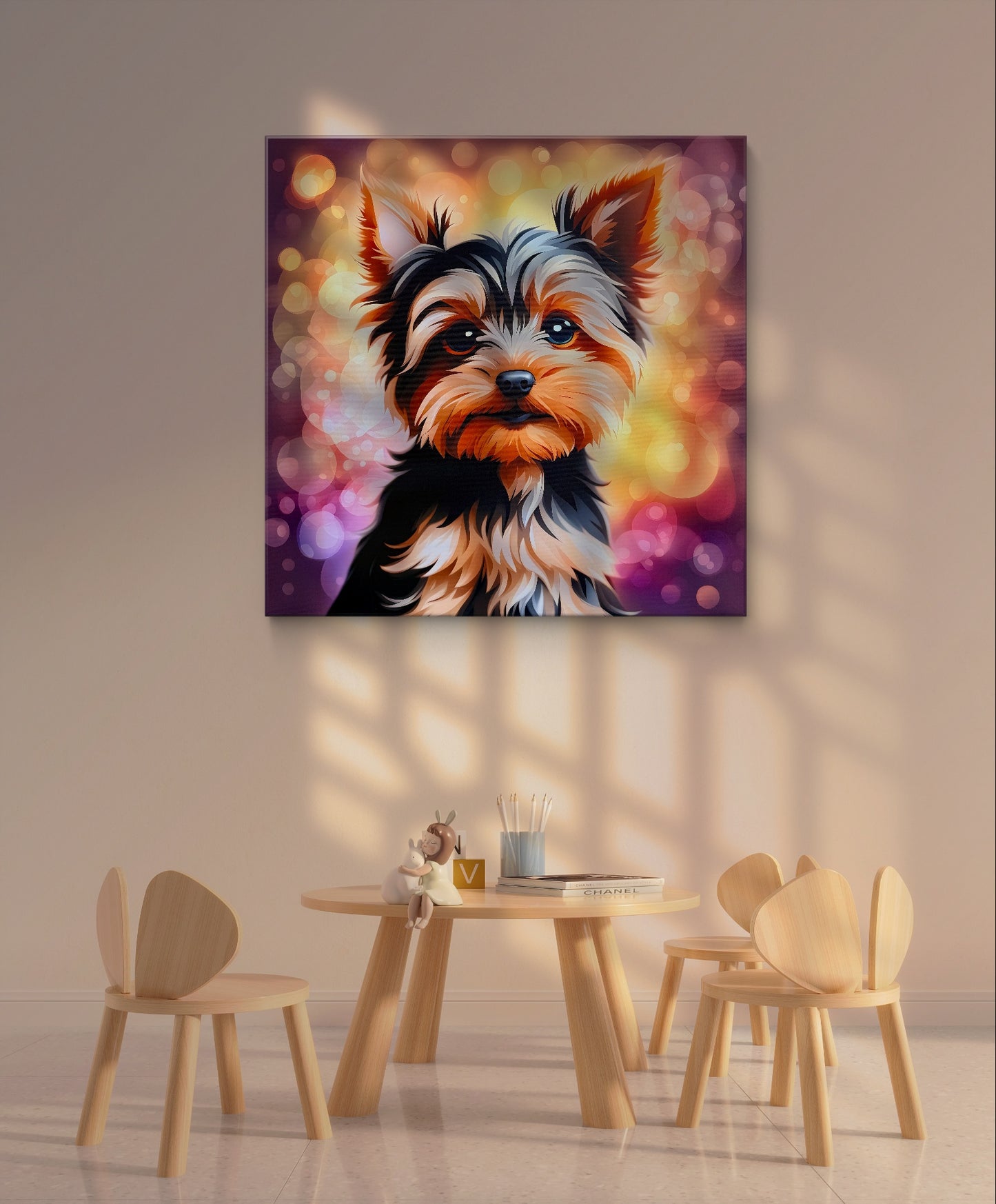 Brand New Whimsical Yorkshire Terrier Print art.