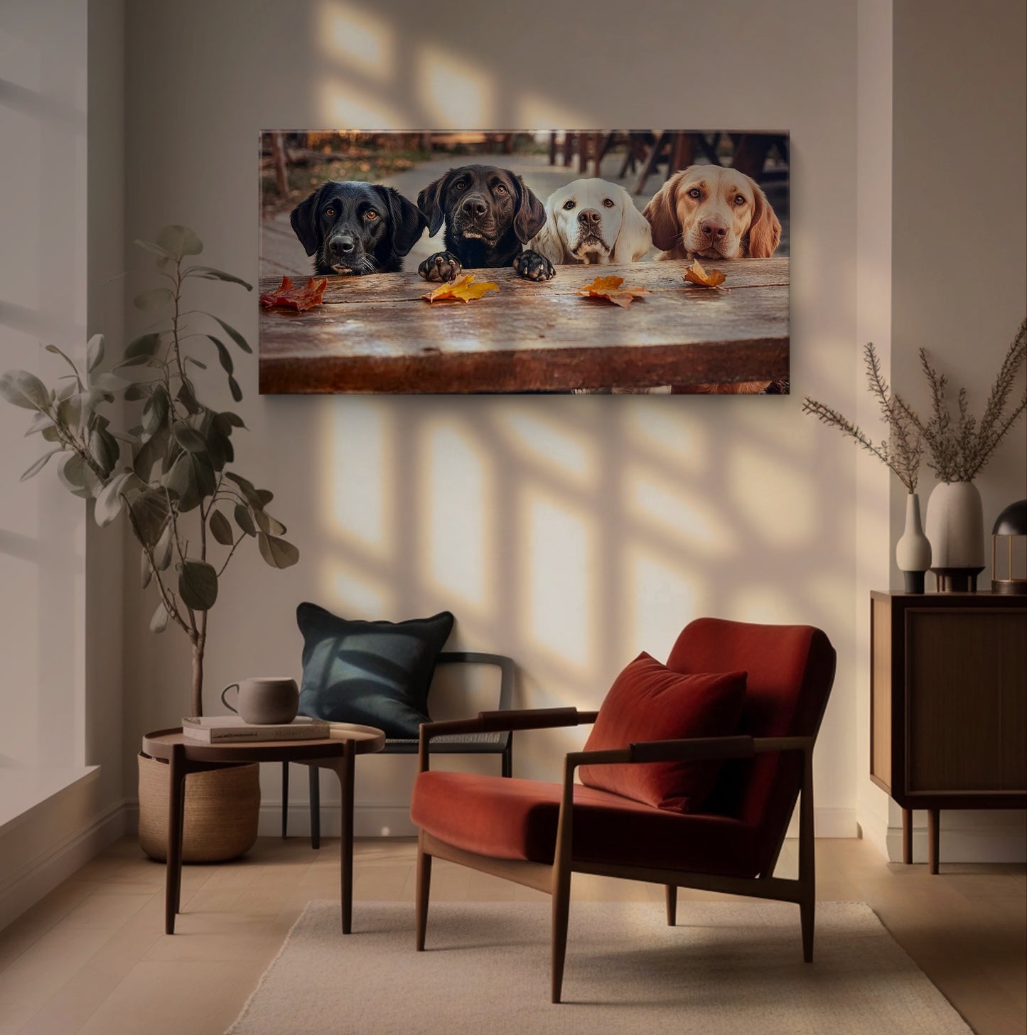 Four cute dogs wall arts print. Brand new fine canvas arts.