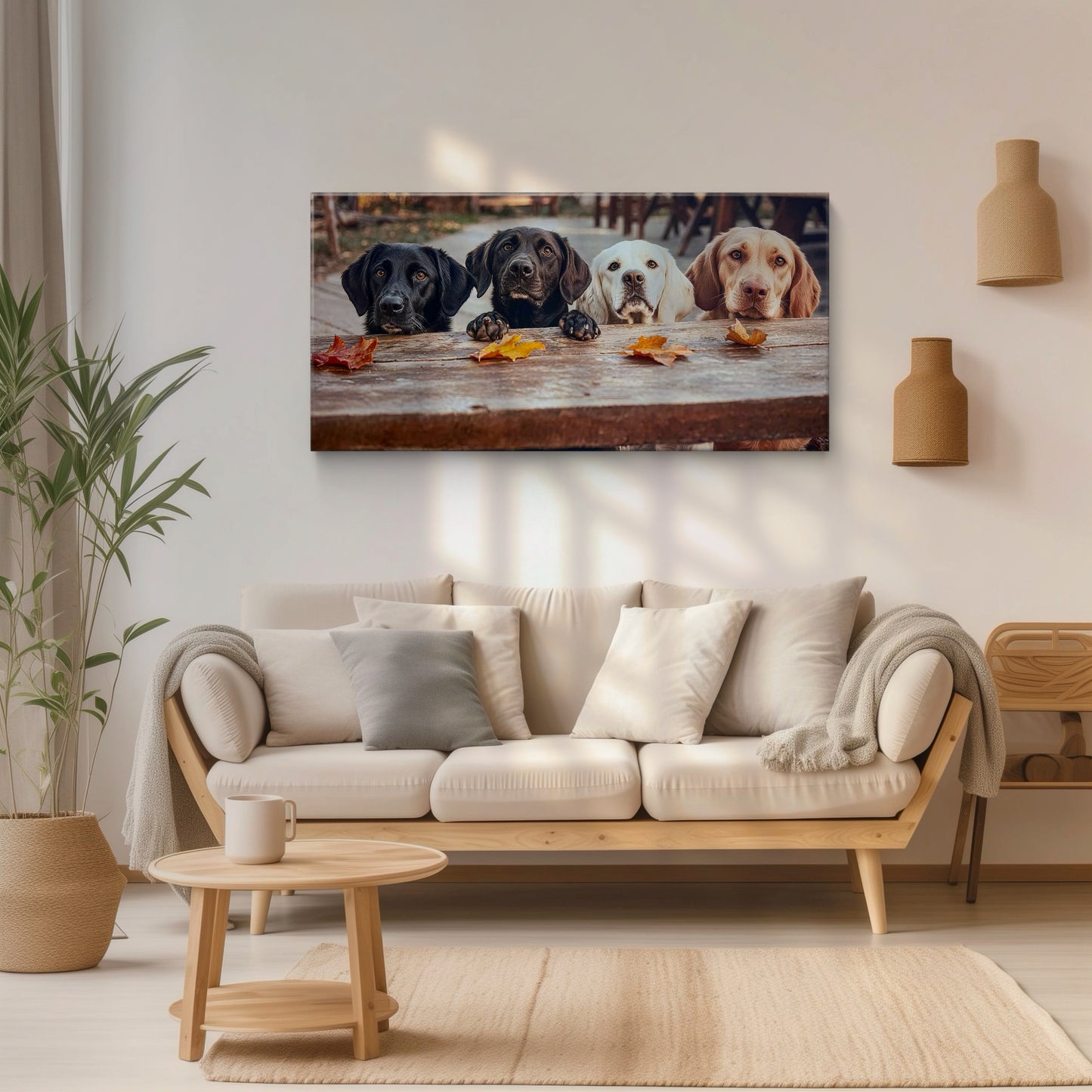 Four cute dogs wall arts print. Brand new fine canvas arts.