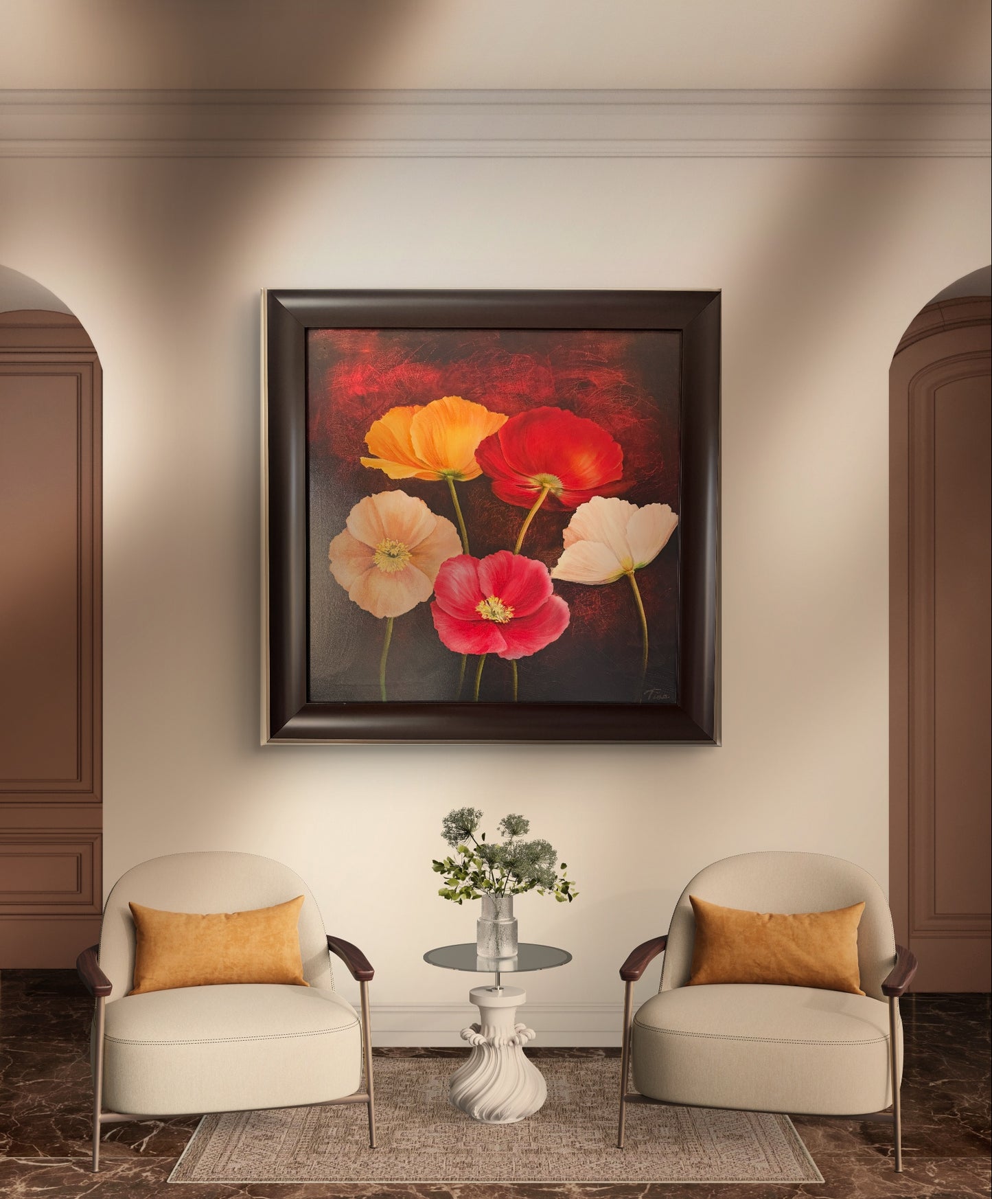 Bold colourful Poppy Flower Canvas Painting Canvas Wall Art Home Decor Canvas Mural